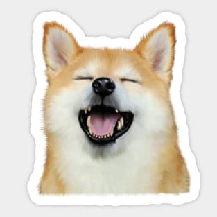 Cute Smiling Shiba Inu dog, Shiba Lover Sticker